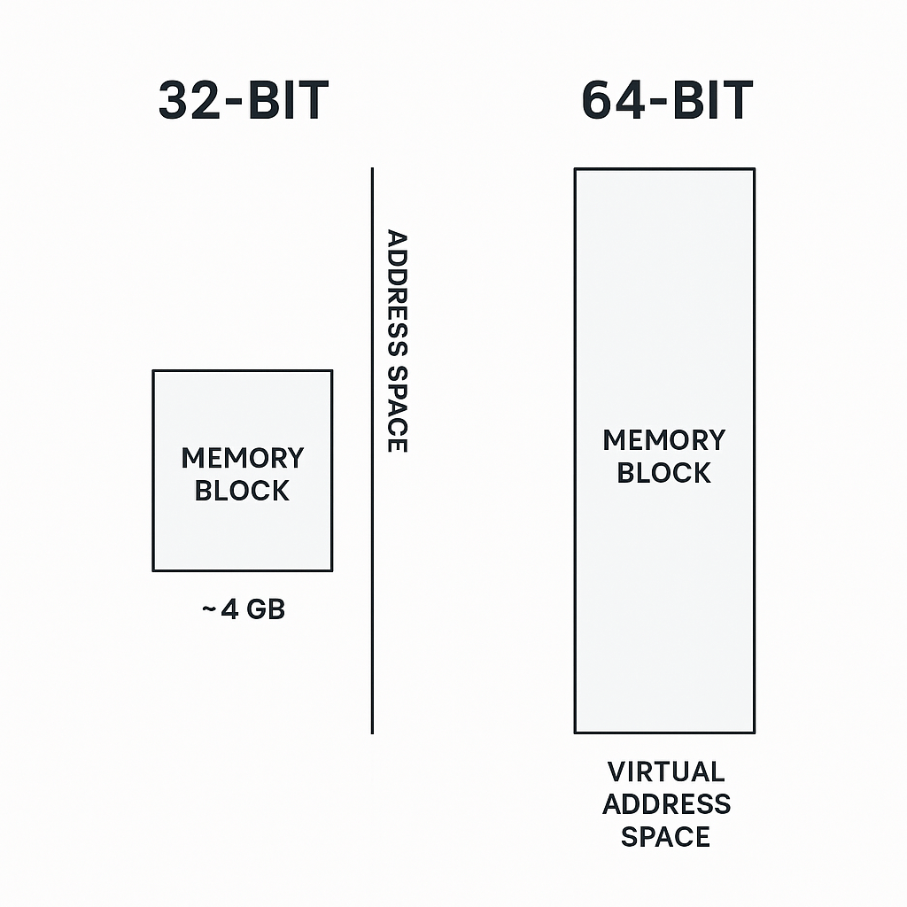 32비트 vs 64비트 시스템: 주소 공간과 성능 차이가 실제로 의미하는 것