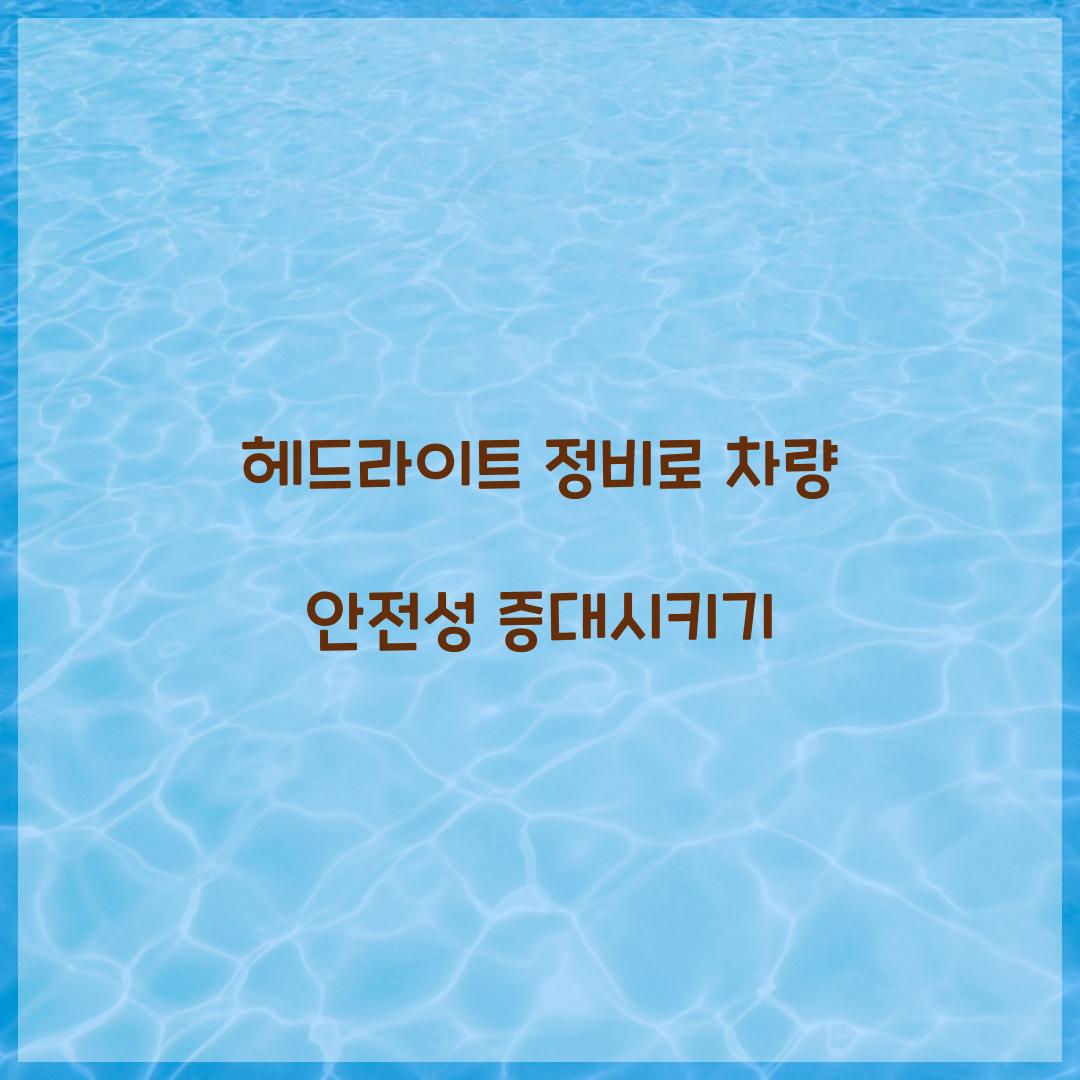 헤드라이트 정비