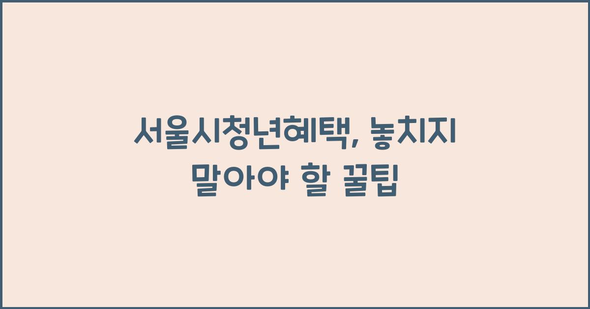 서울시청년혜택