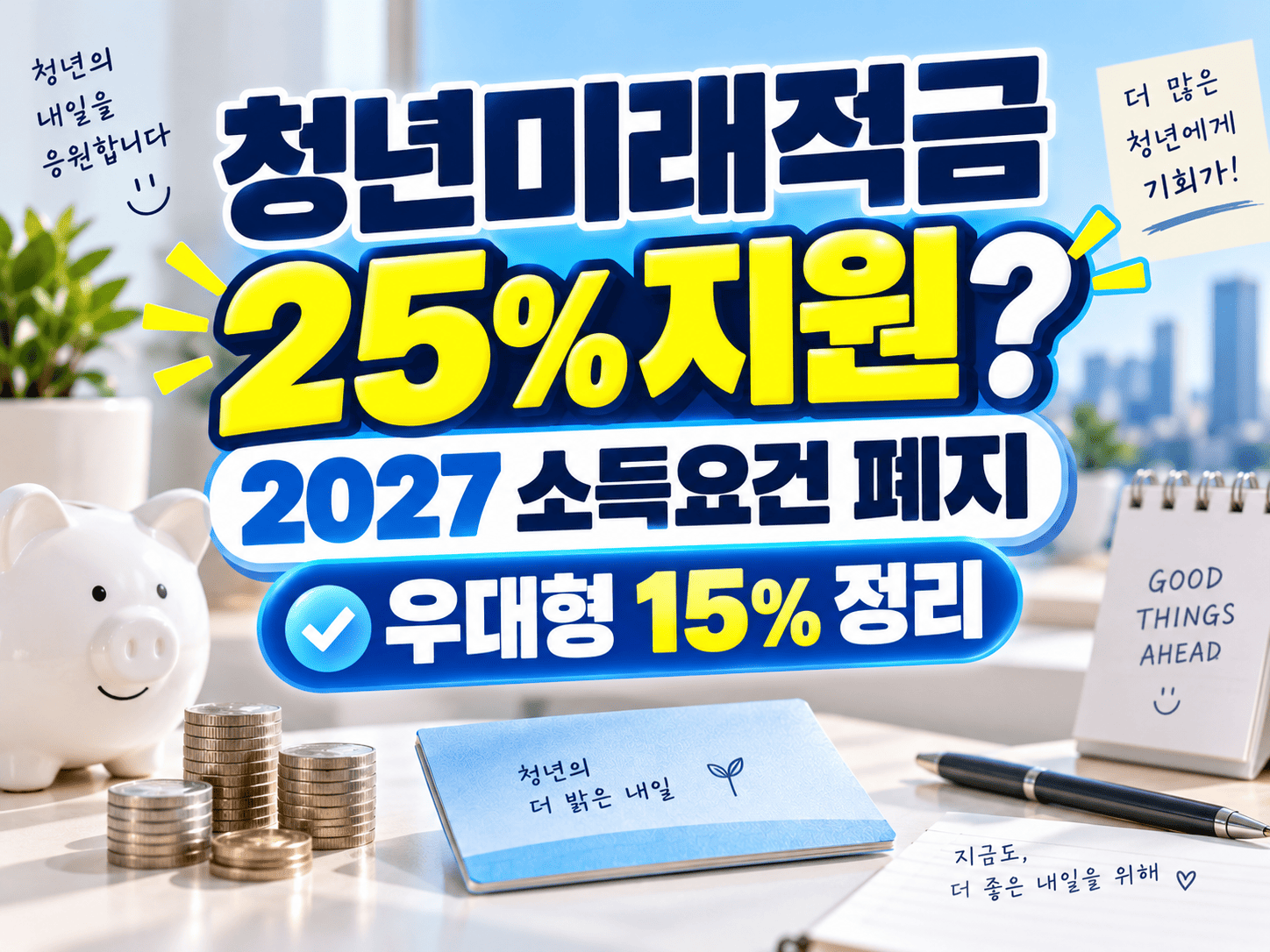 스마트폰으로 청년미래적금 추가모집 공지를 확인하는 청년과 9월 달력이 함께 보이는 이미지