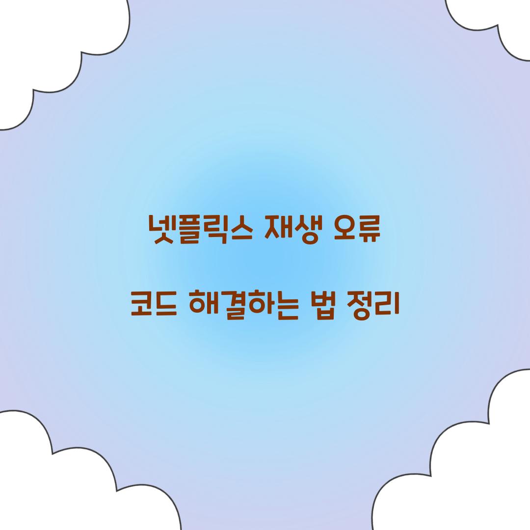 넷플릭스 재생 오류 코드