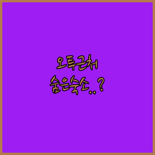 오투리조트 근처 조용한 숙소와 시내 ..