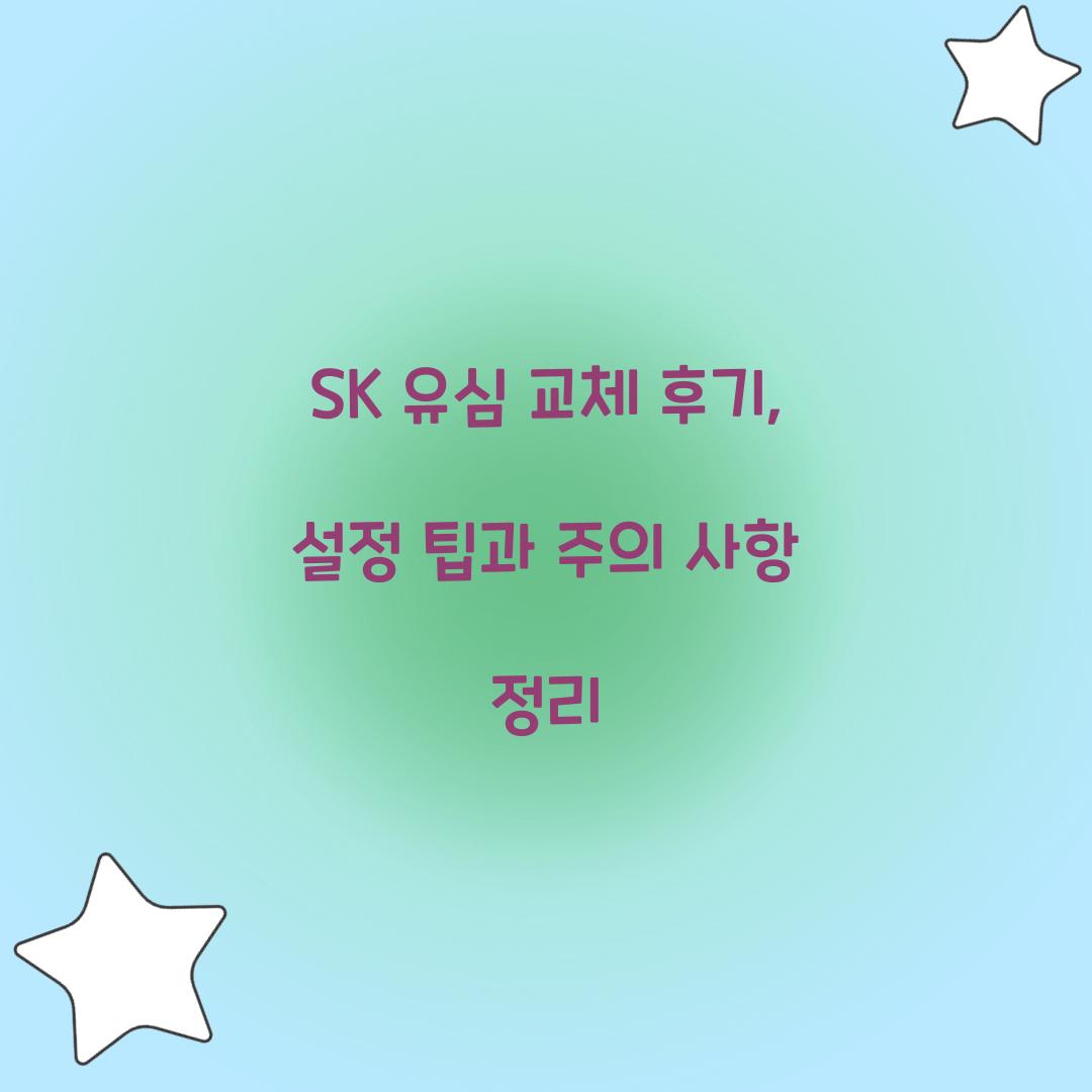 sk 유심 교체 후기