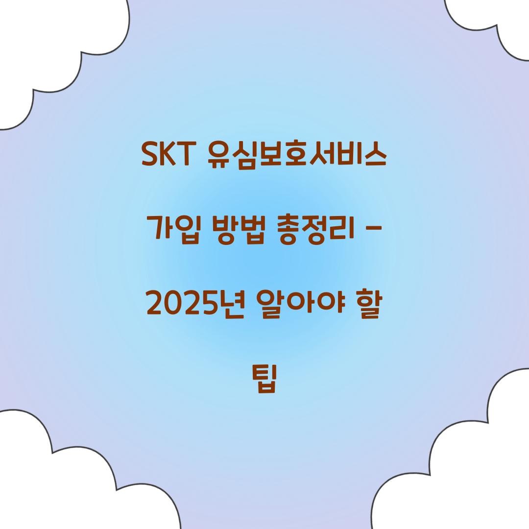 SKT 유심보호서비스 가입 방법 총정리