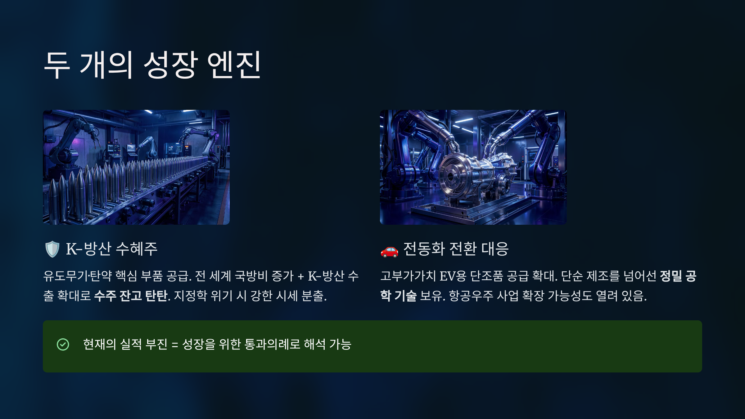 방산과 자동차 부품: 핵심 성장 동력 확인
