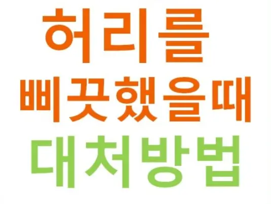 허리 삐끗했을때 대처방법