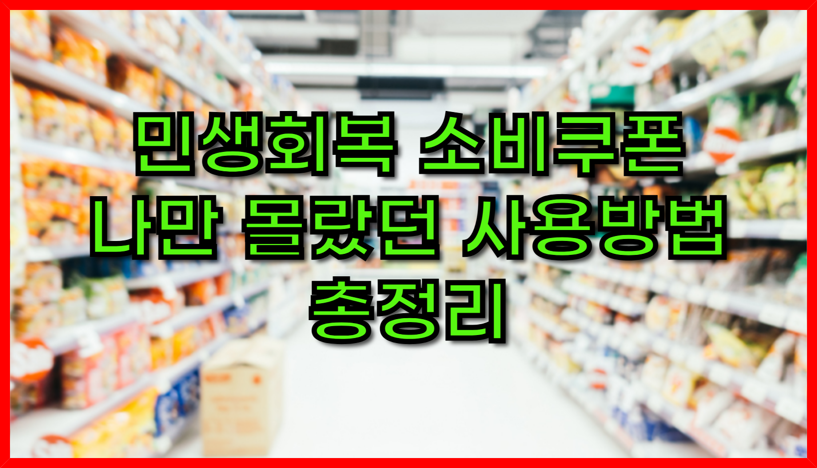 민생회복 소비쿠폰 나만 몰랐던 사용방법 총정리