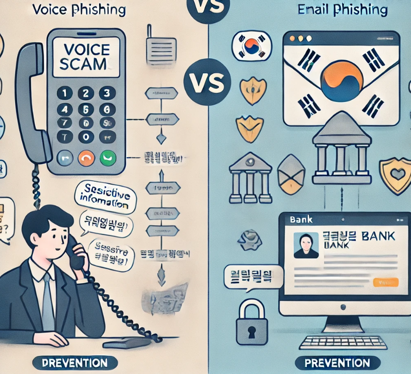 전화사기와 이메일사기 비교 관련