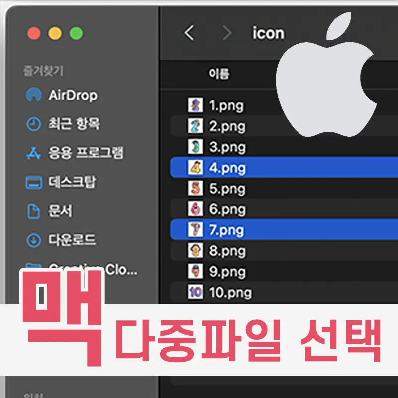 맥 다중 파일 선택 썸네일