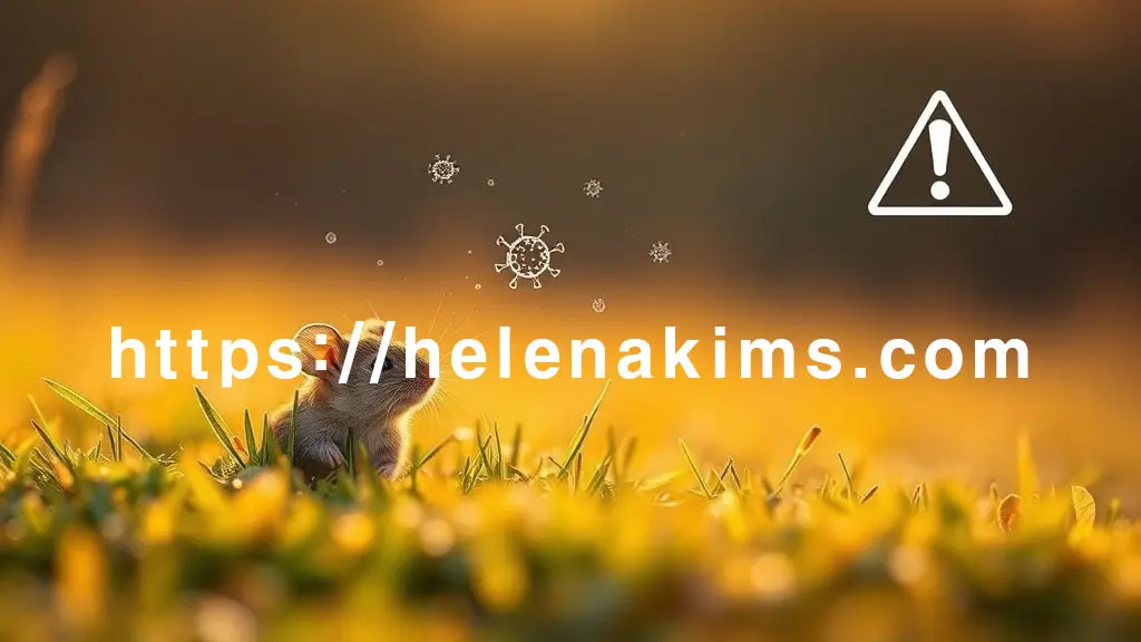 황금빛으로 물든 가을 들판이나 농경지를 배경으로, 풀숲에서 들쥐가 조심스럽게 고개를 내밀고 있는 모습.