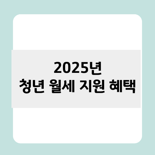 청년 월세 지원 혜택