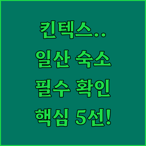 킨텍스 박람회 방문객을 위한 일산 숙..