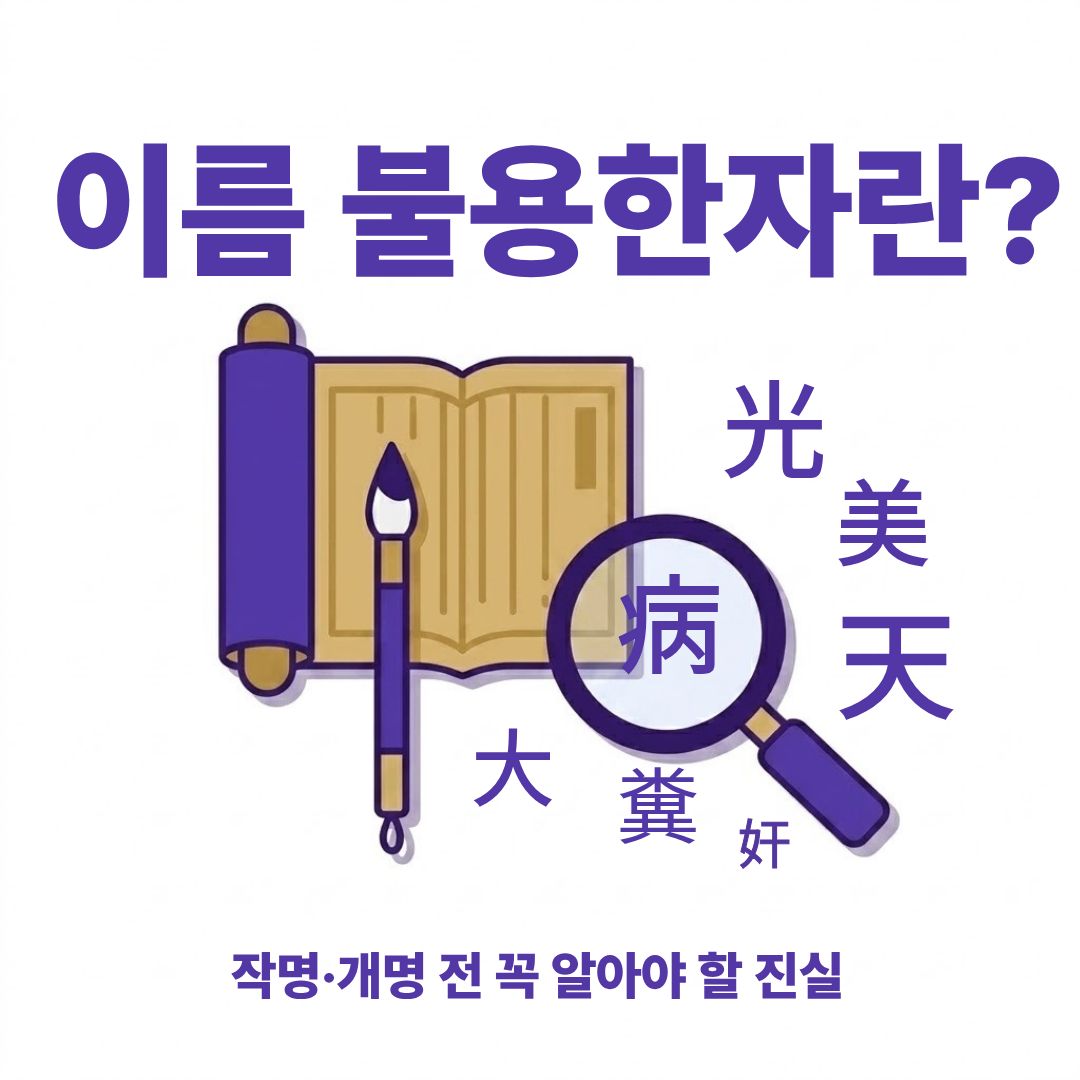 이름 불용한자란 작명 개명 뜻 리스트 진실 정리 썸네일