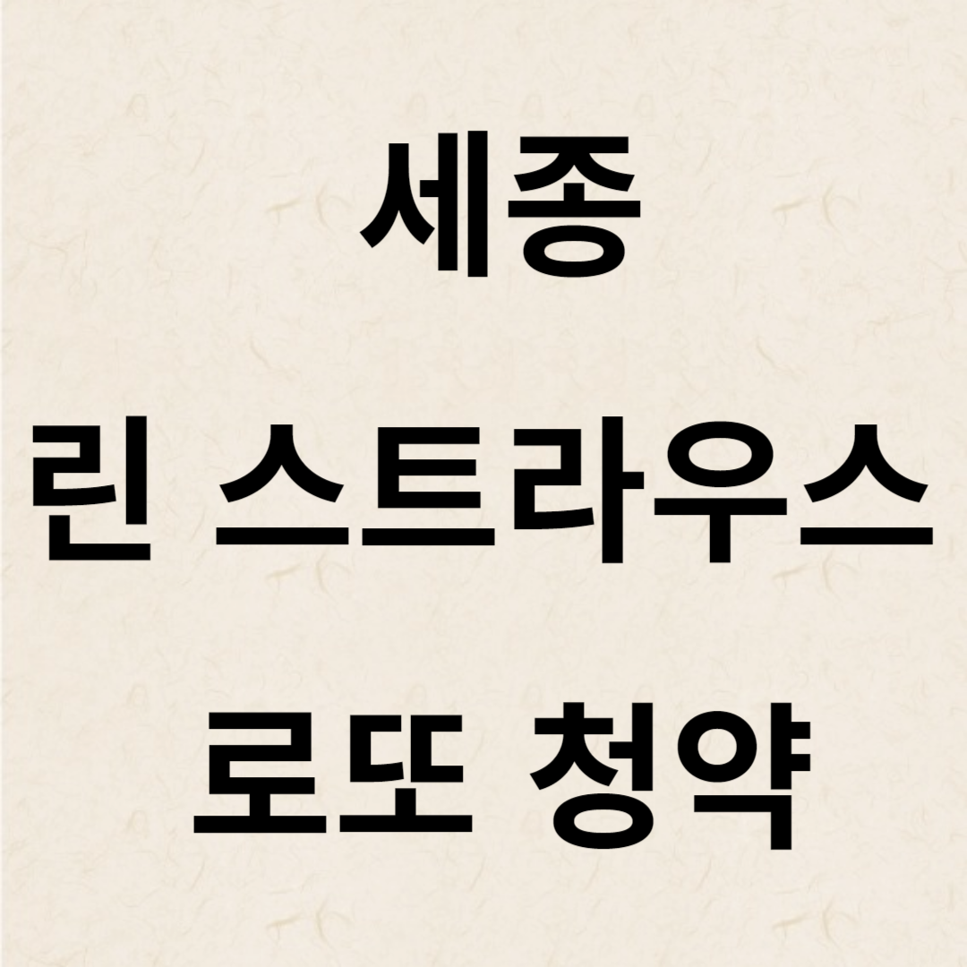 세종 린 스트라우스 청약