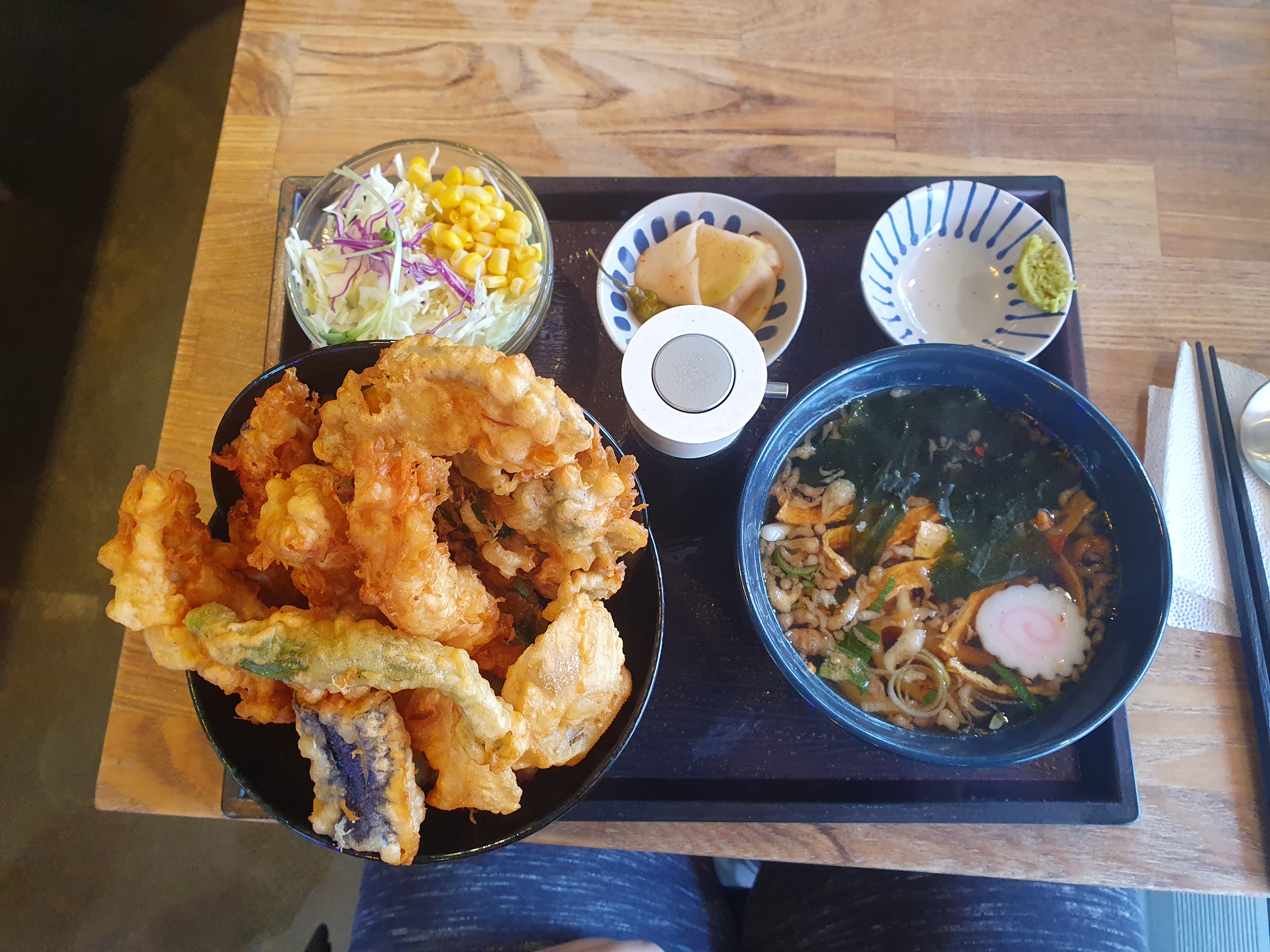 바삭공장 튀김덮밥+우동과 새우튀김 추가