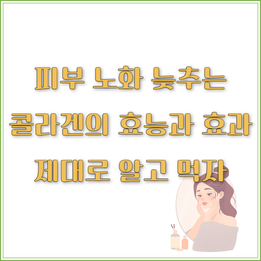 피부 노화 늦추는 콜라겐의 효능과 효과, 제대로 알고 먹자