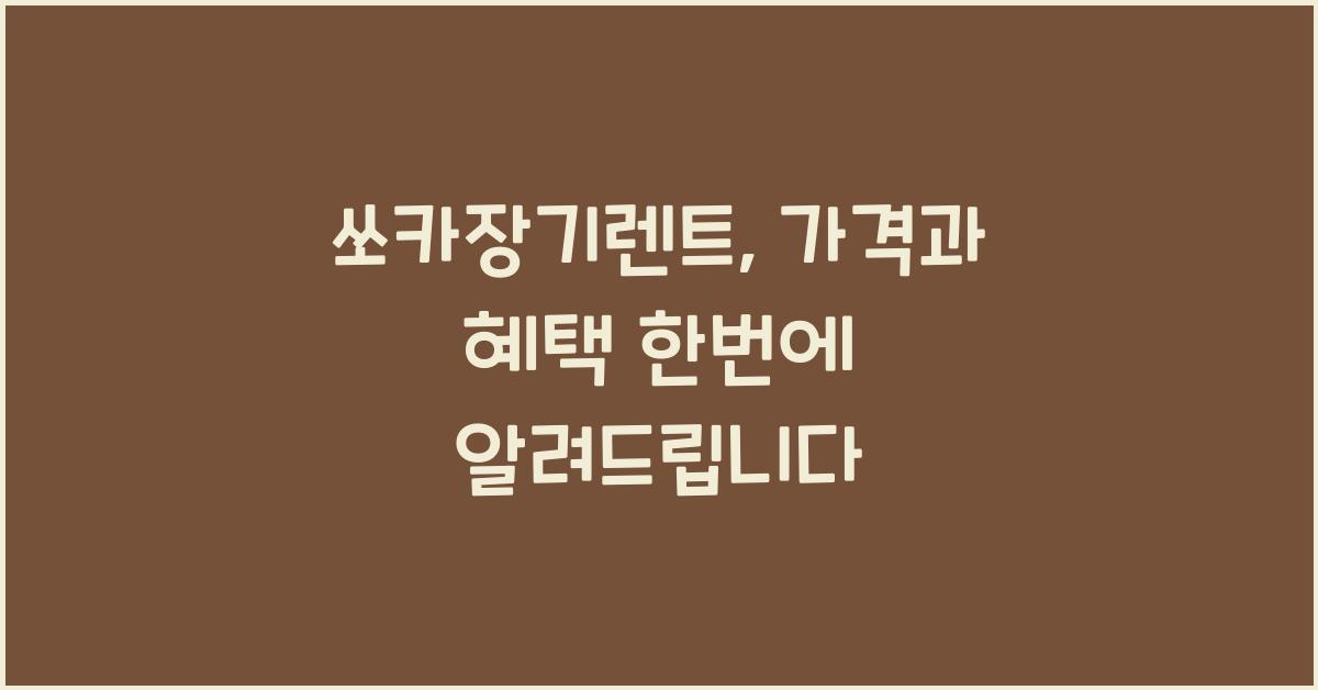 쏘카장기렌트