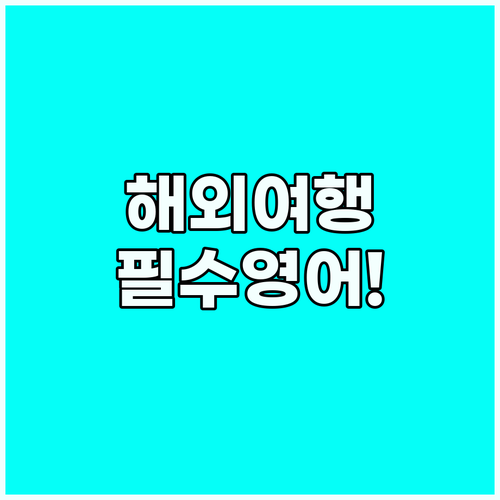 해외여행 필수 영어: 기내식, 담요 ..