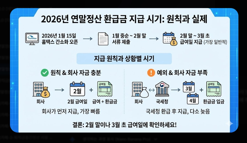 2026 연말정산 환급금 지급일 완벽정리