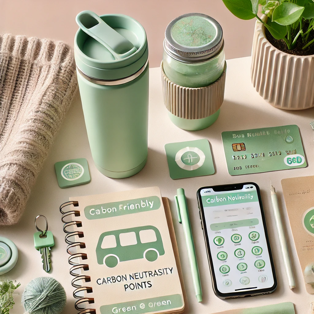 텀블러, 교통카드, 친환경 앱, 식물, 노트 등 감성적이고 실용적인 요소