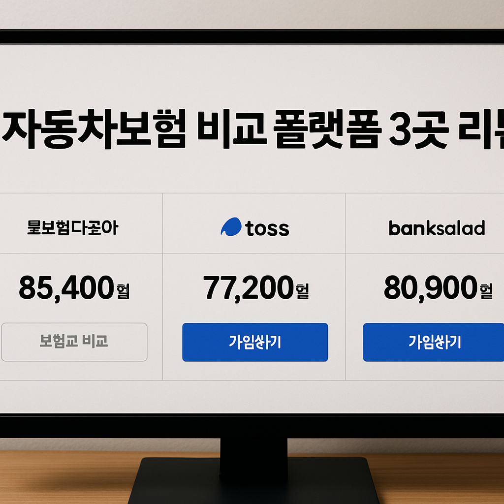 자동차보험 비교 플랫폼 3곳 리뷰