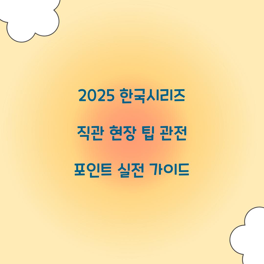2025 한국시리즈 직관