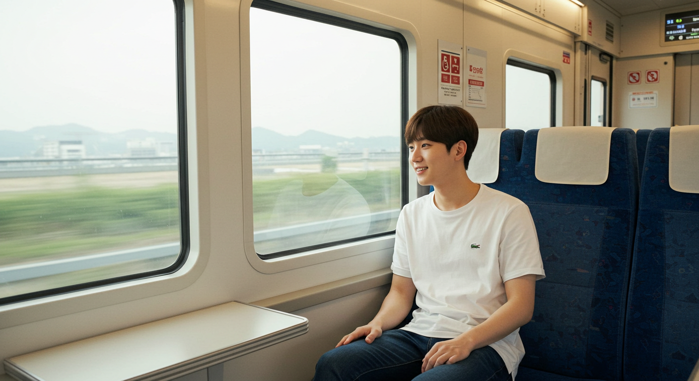 난카이 특급 라피트 기차 안에서 한국 남성