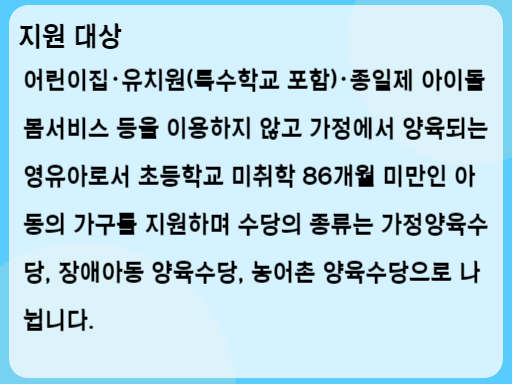 2023 가정양육수당 지원대상