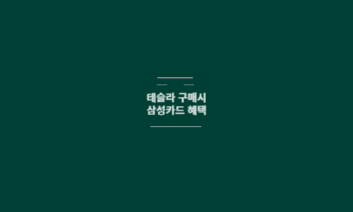 테슬라 구매시 삼성카드 혜택