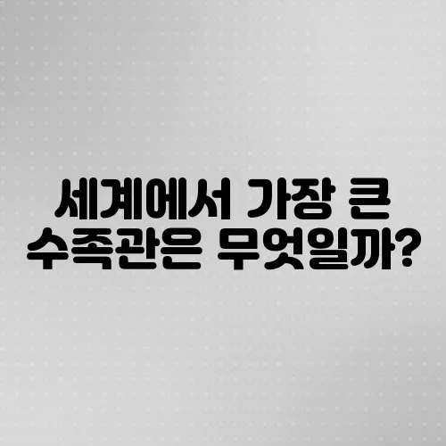 세계에서 가장 큰 수족관은 무엇일까?