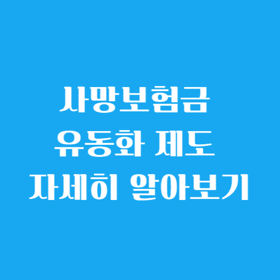 사망보험금 유동화 제도 자세히 알아보기