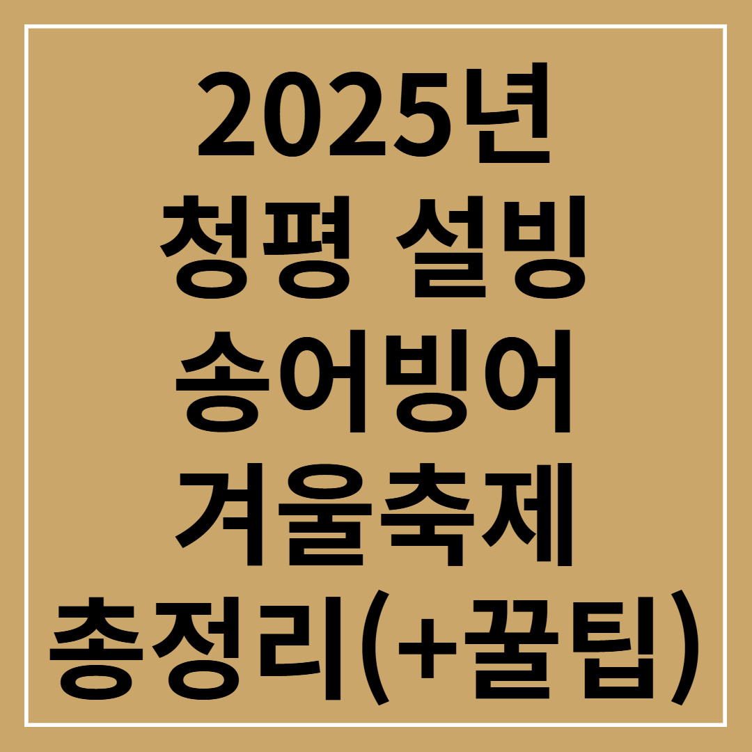 2025 청평 설빙 송어빙어 겨울축제 200% 즐기기(+꿀팁)