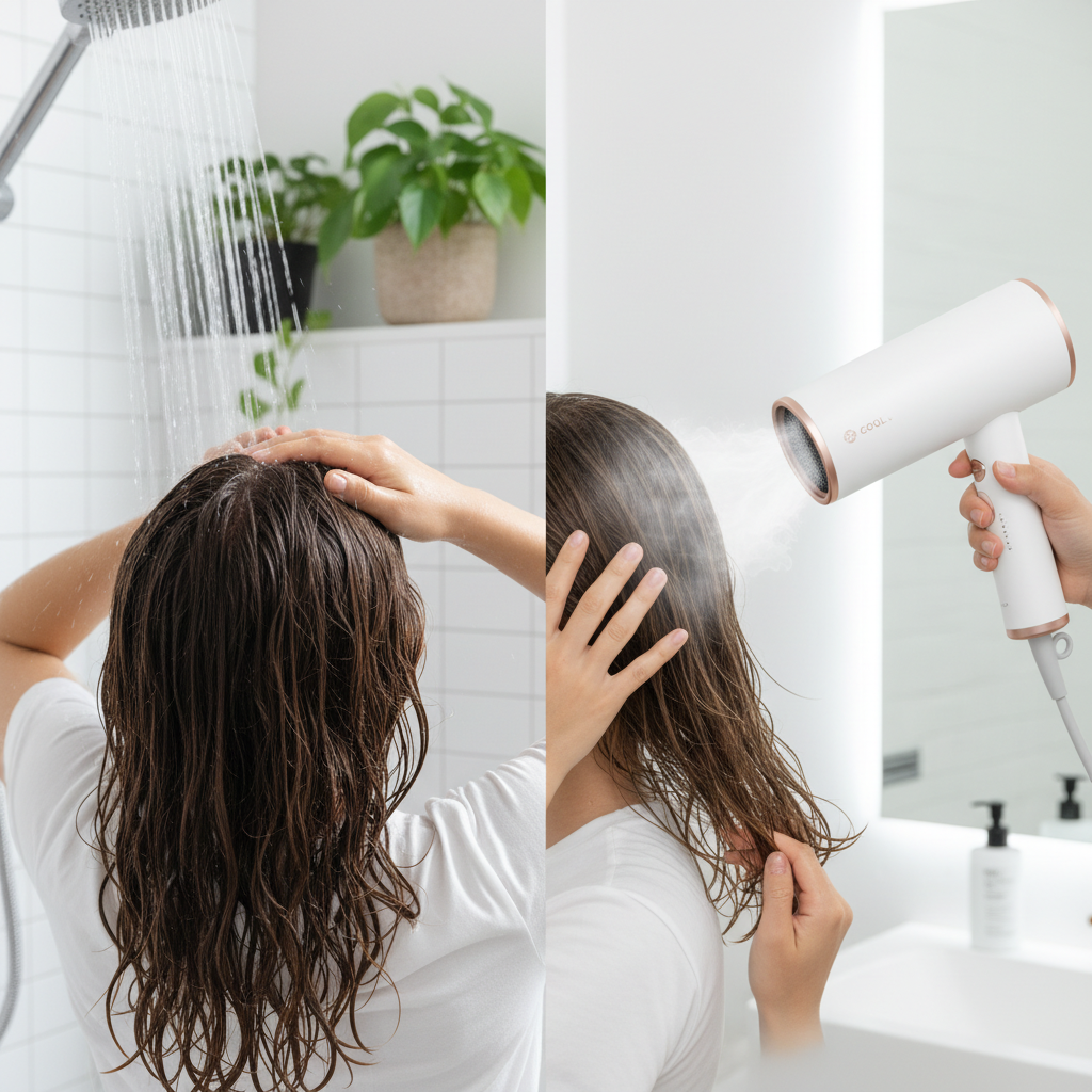 모낭염 예방을 위한 올바른 샴푸 세정 및 찬 바람 건조 습관