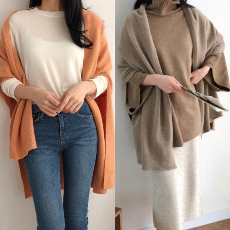 봄 가을 캐시숄 캐시미어 숄가디건