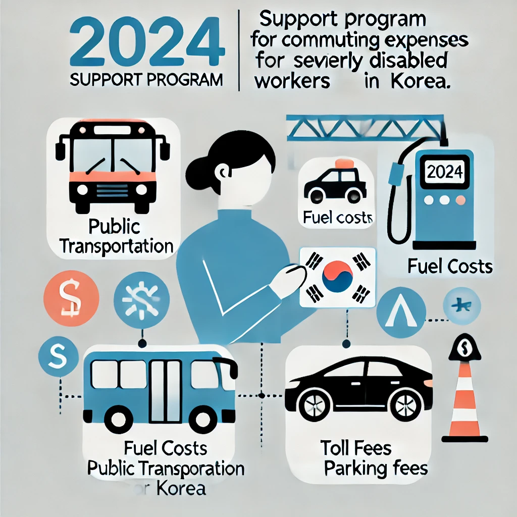 중증장애인 출퇴근비용 지원금 사용 가능한 항목 예시