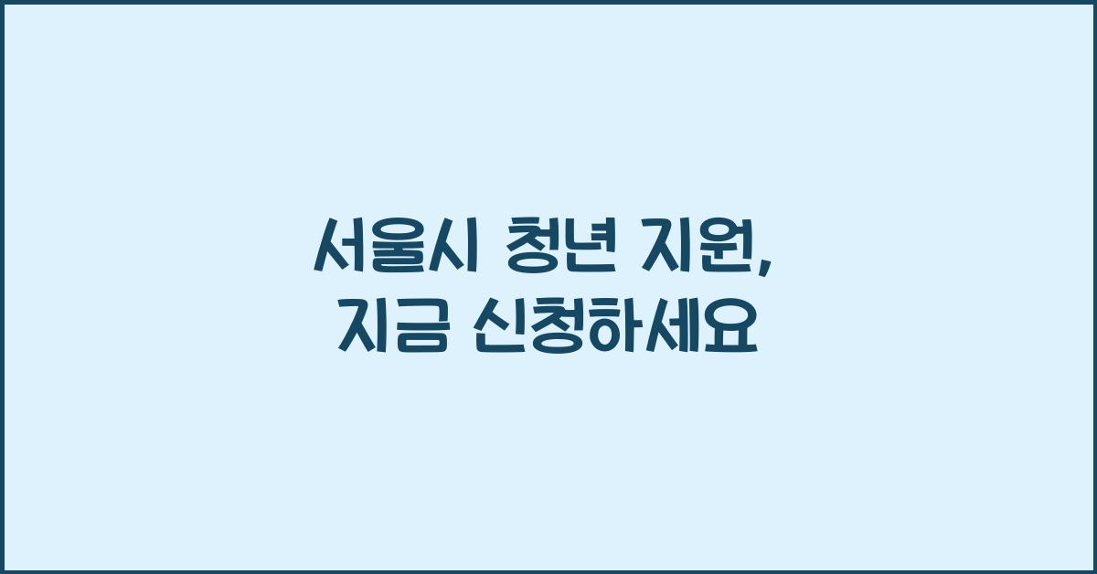 서울시 청년 지원