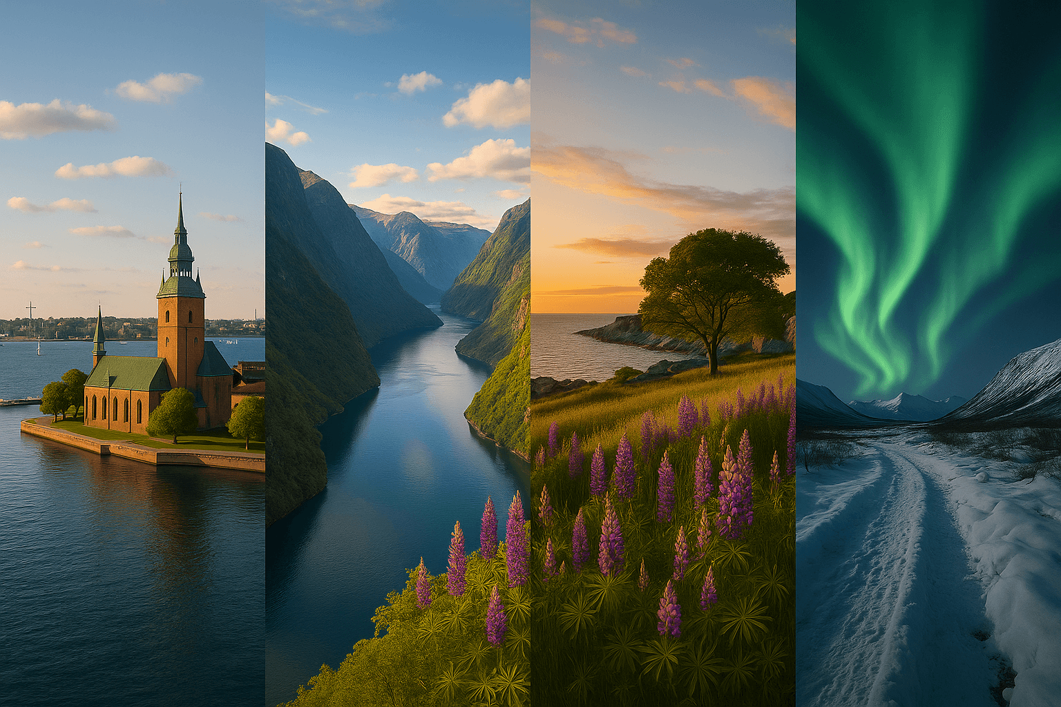 북유럽 4개국 덴마크, 노르웨이, 스웨덴, 핀란드 이미지