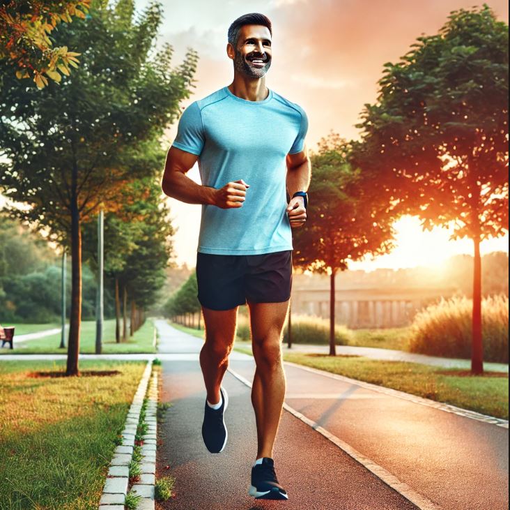 아침 조깅을 하고 있는 40대 남성