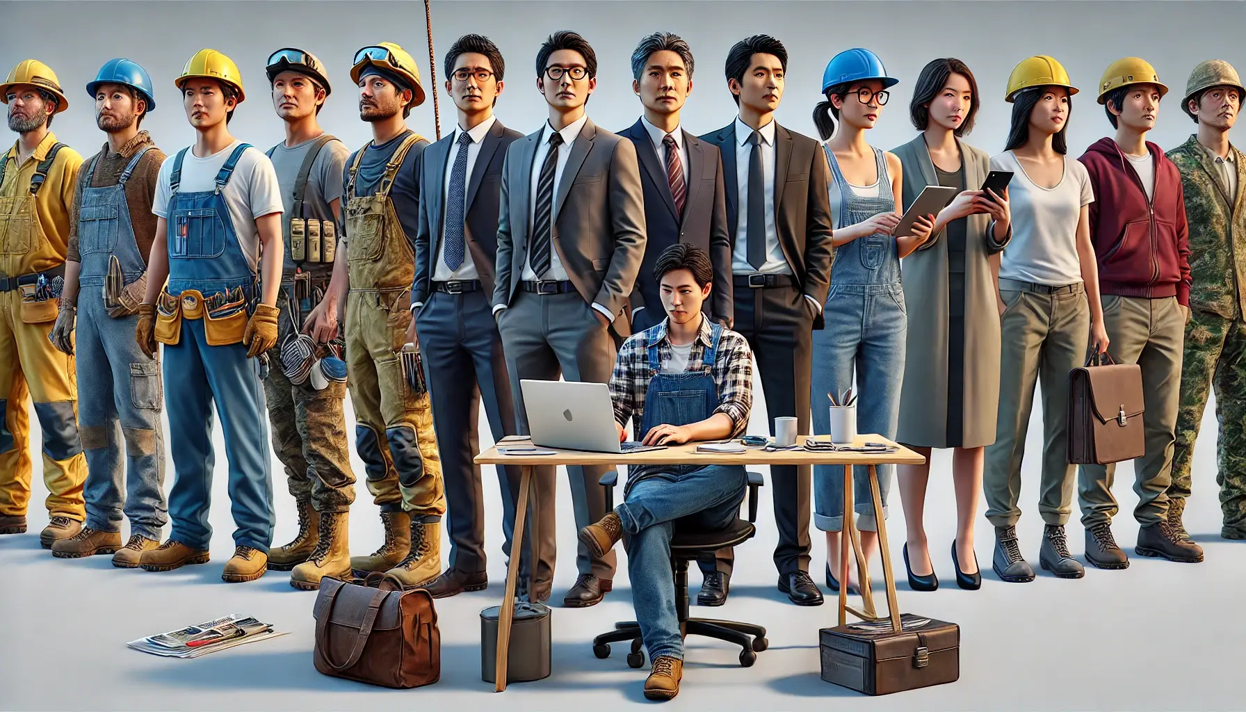 건설근로자, 정규직, 아르바이트, 자영업자