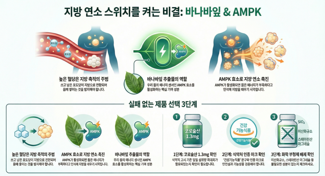 지방 연소 스위치를 켜는 비결 바나바잎 인포그래픽