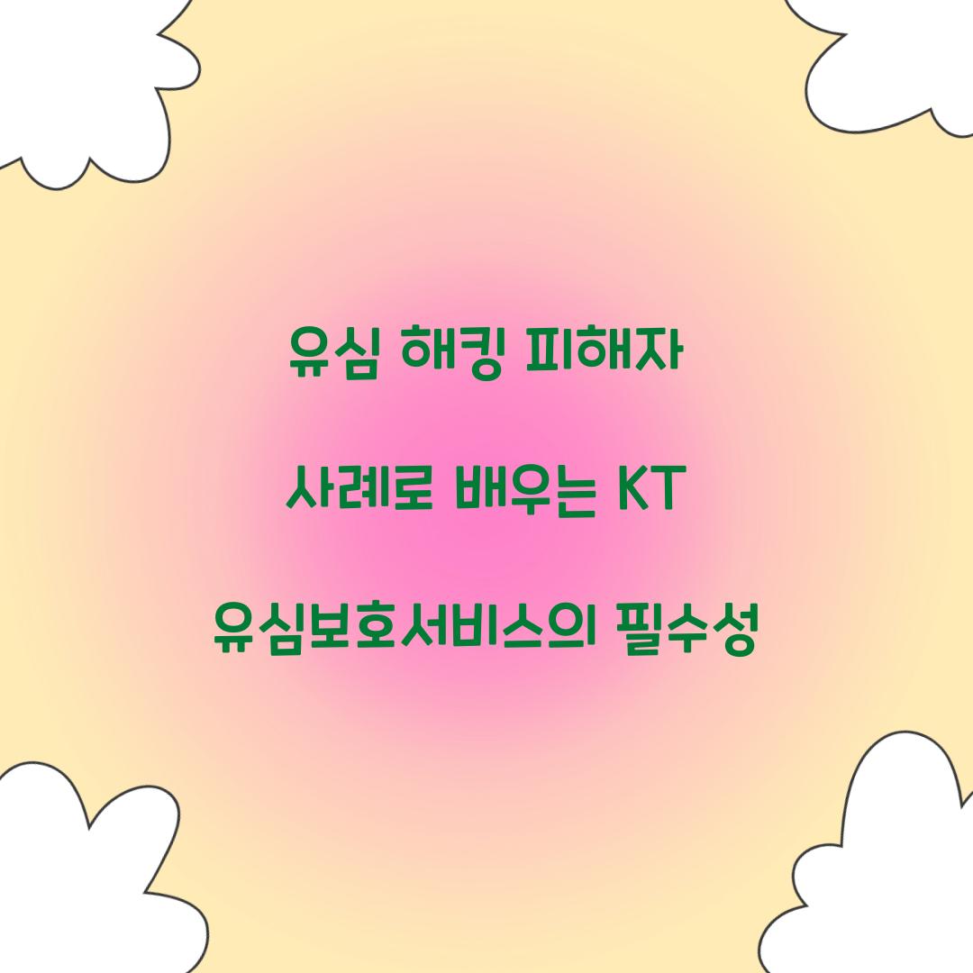유심 해킹 피해자 사례로 배우는 KT 유심보호서비스 중요성