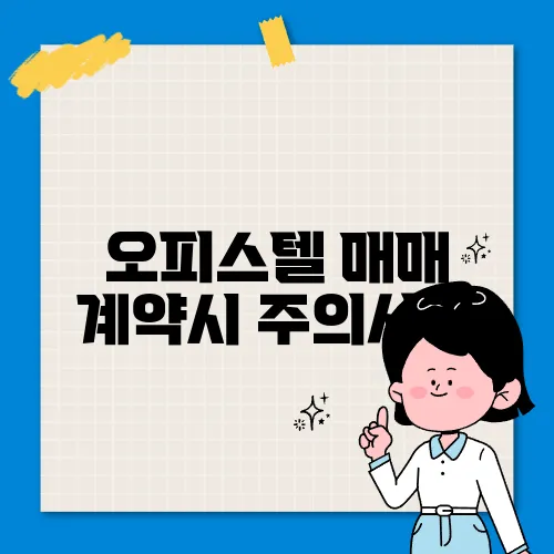 오피스텔 매매 계약시 주의사항