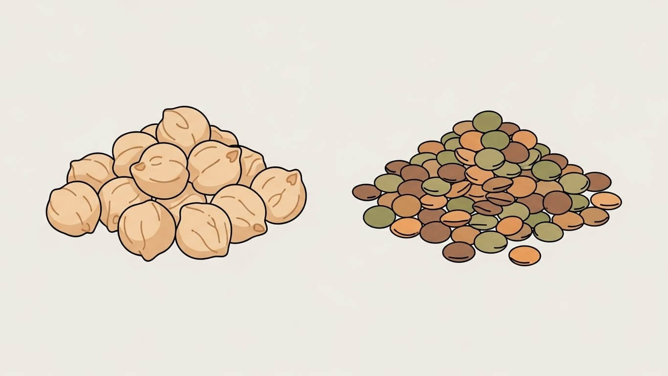 병아리콩 vs 렌틸콩 비교 (혈당, 단백질, 다이어트 효과)