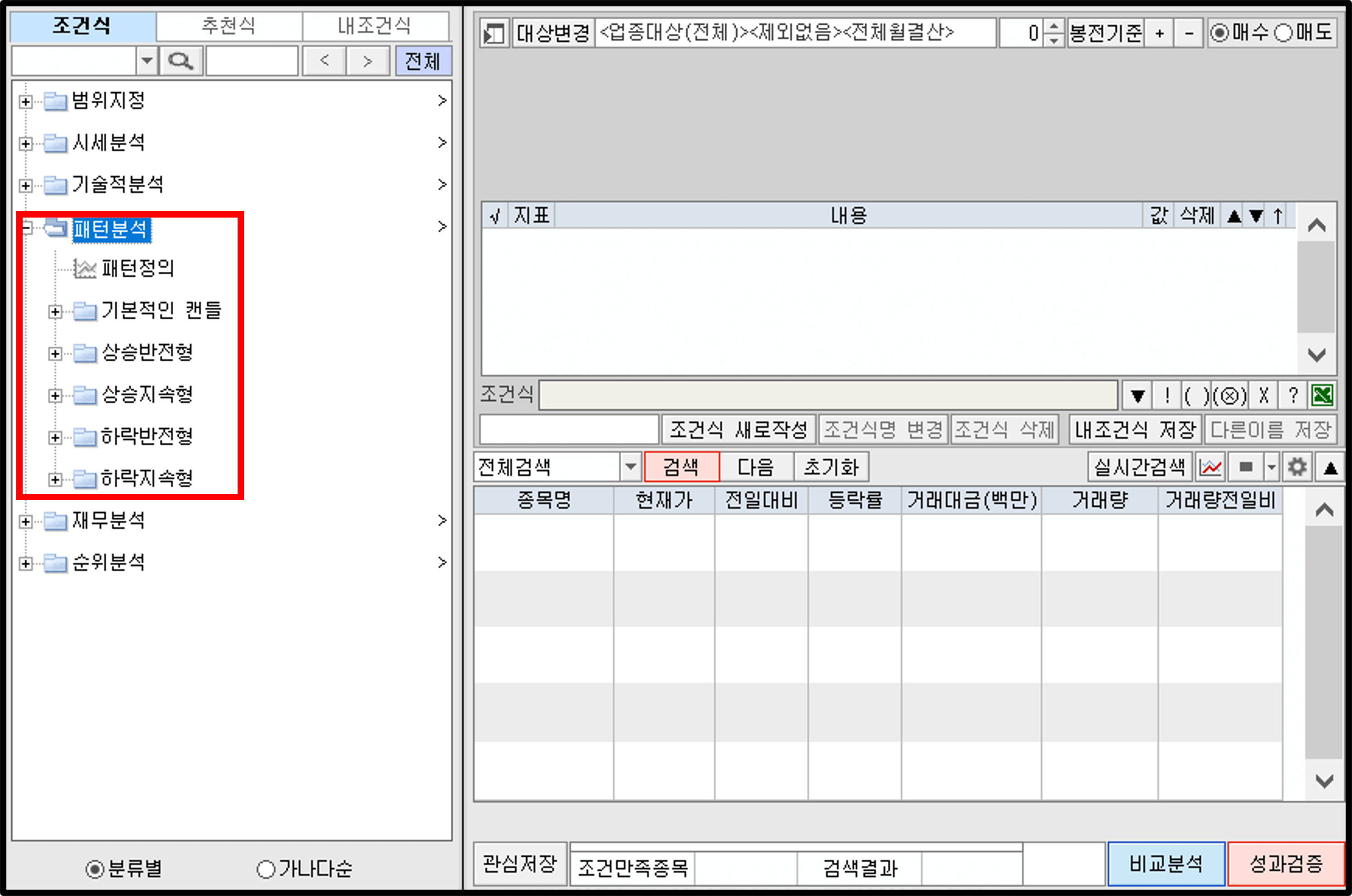 조건검색기 패턴