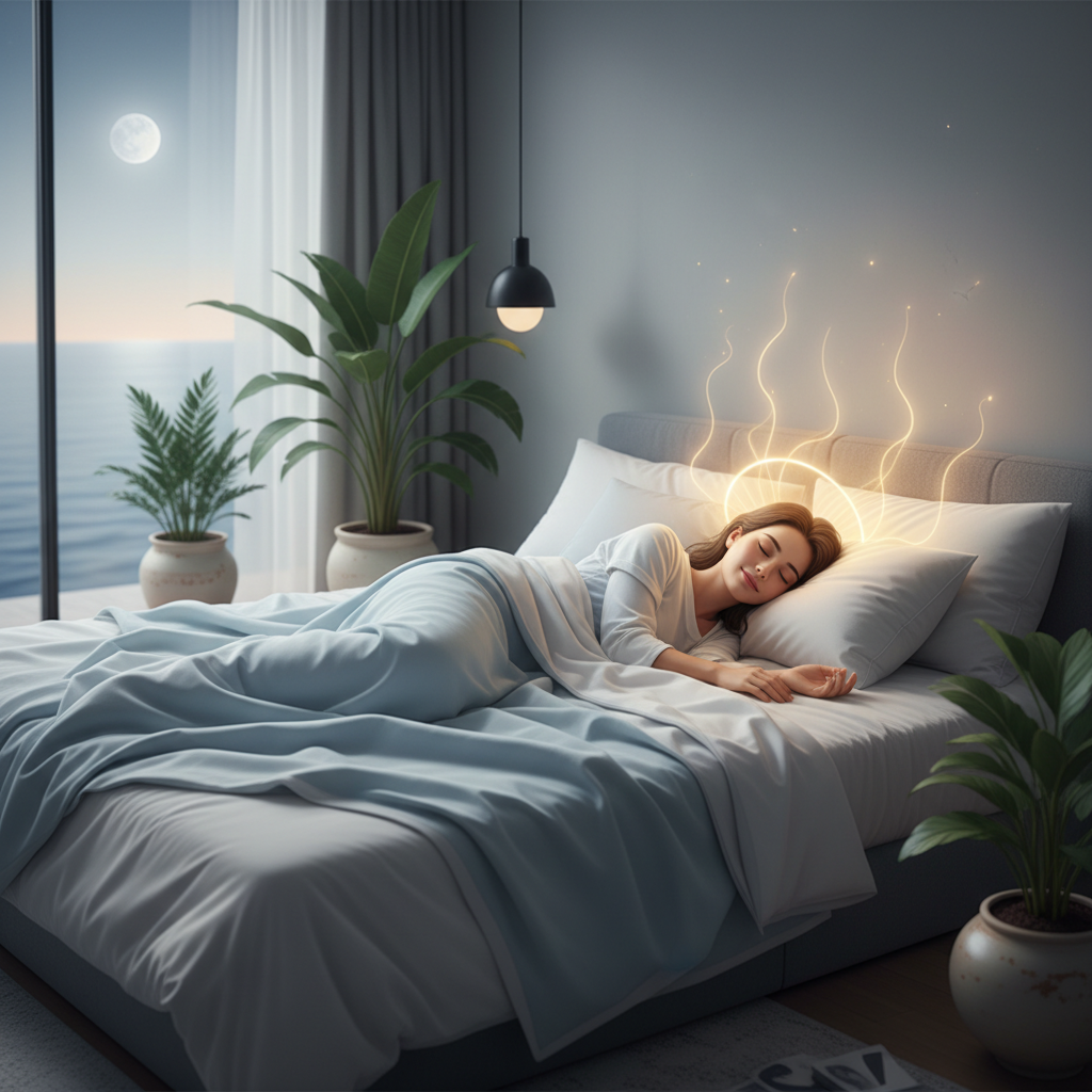 면역 체계 안정을 위한 충분한 수면과 휴식을 상징하는 이미지