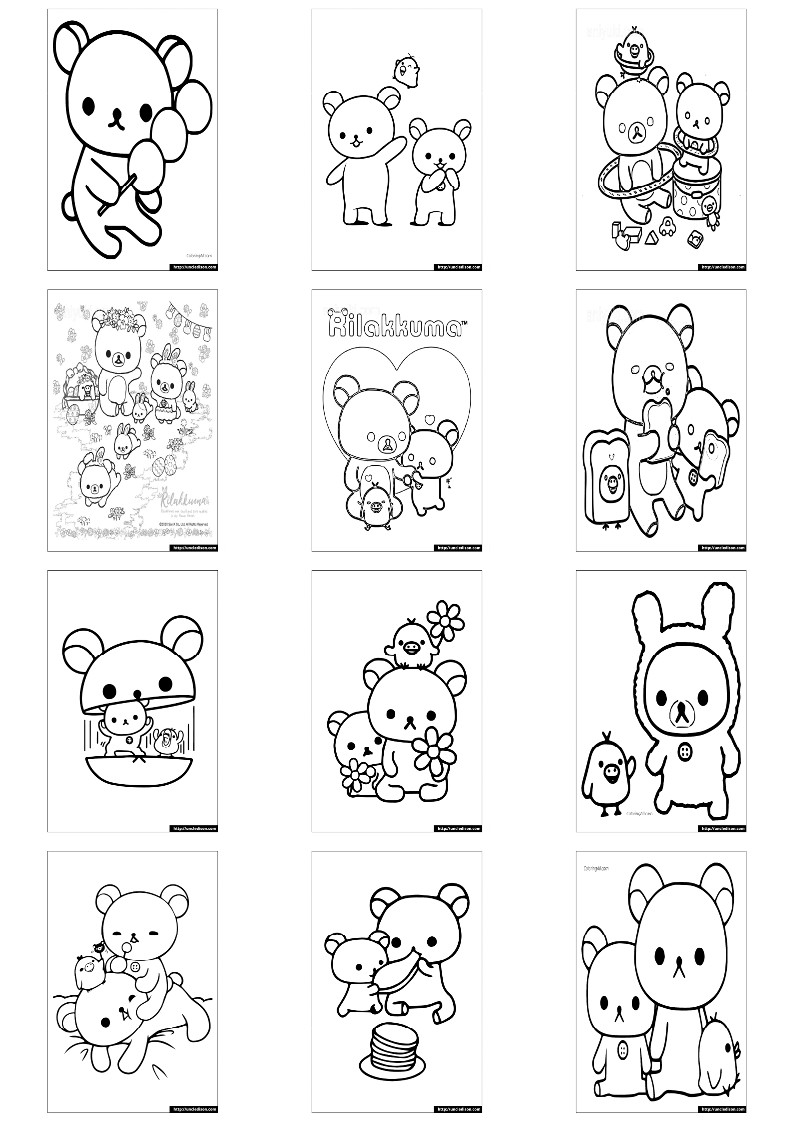 리락쿠마 색칠공부 도안