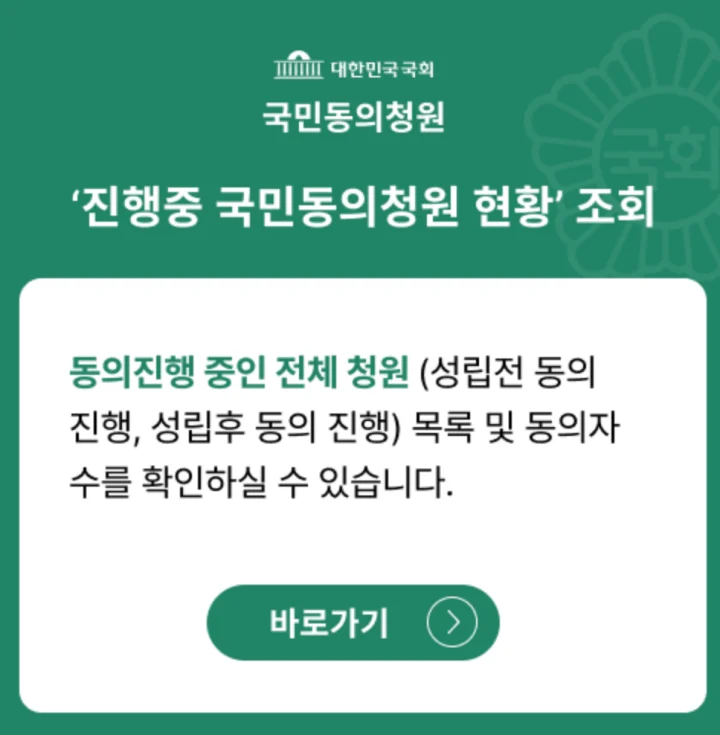 국민동의청원현황조회