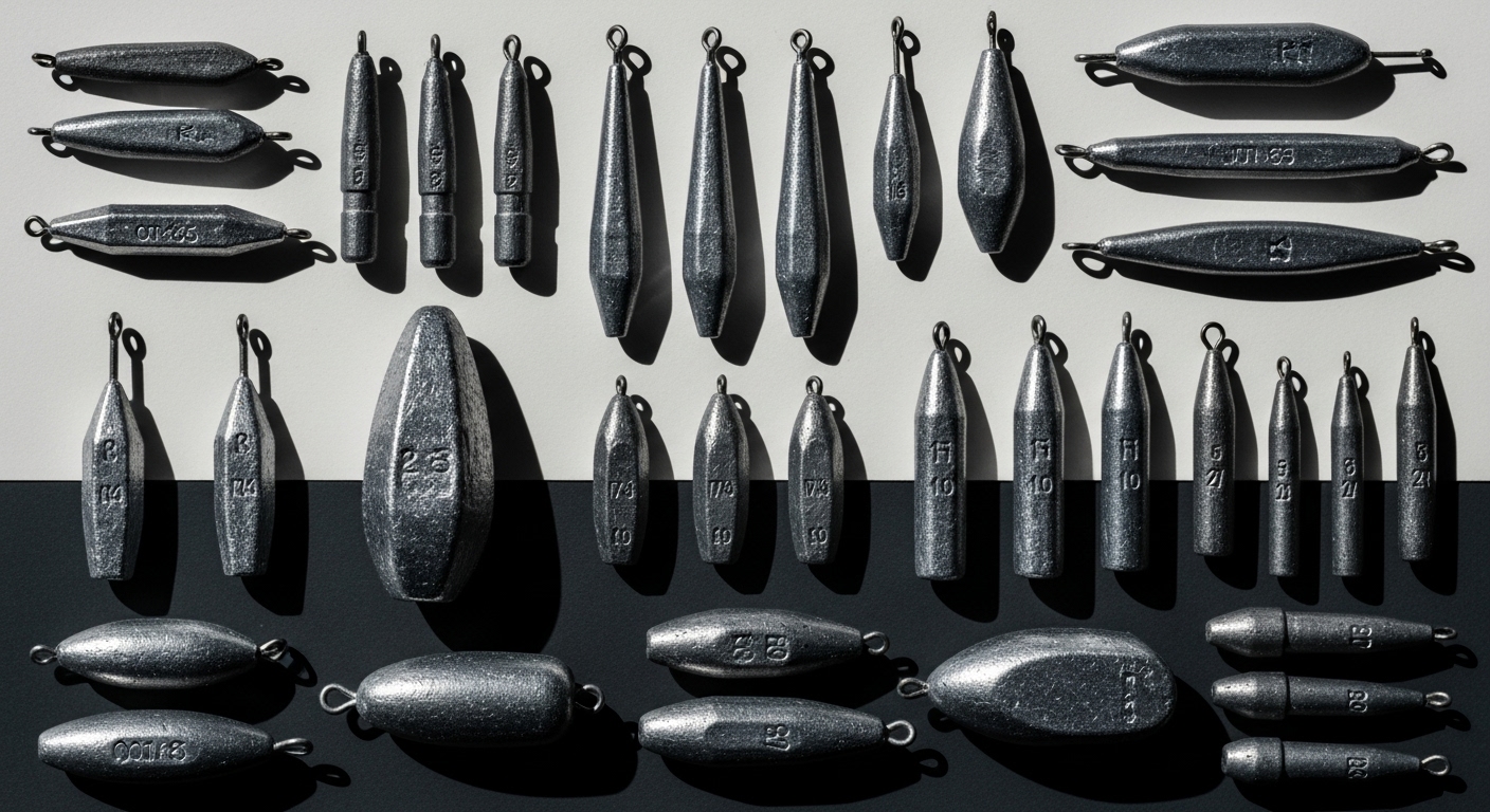 다양한 종류의 봉돌 사진