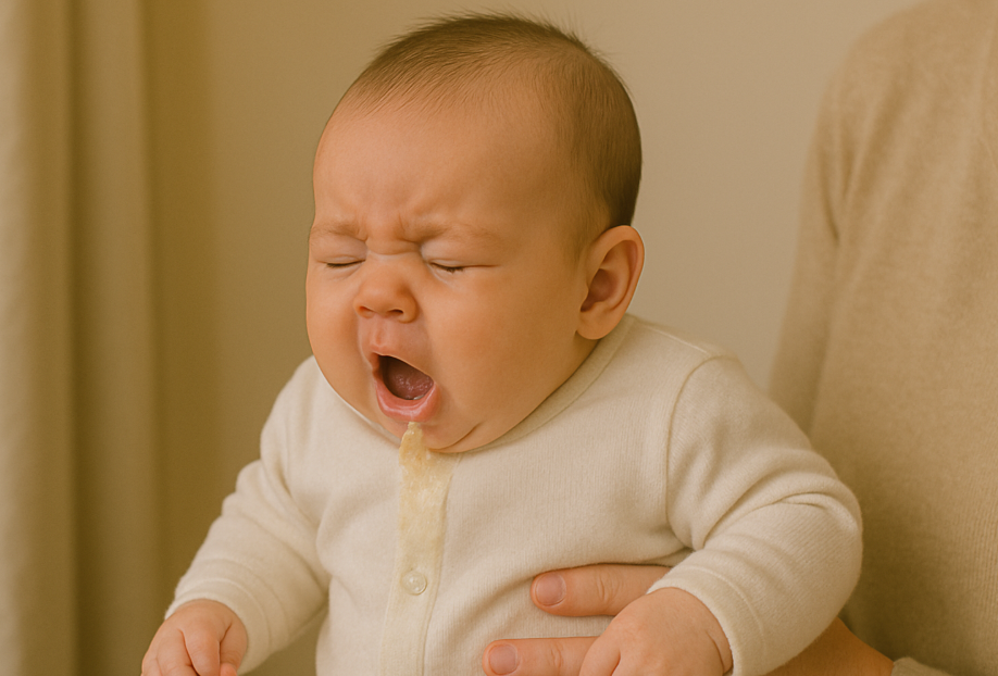 분유 먹고 토하는 사진