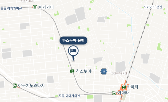 하스누마 온천 지도